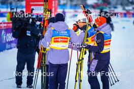 04.12.2021, Lillehammer, Norway (NOR): Eric Frenzel (GER), Manuel Faisst (GER), Terence Weber (GER), Vinzenz Geiger (GER), (l-r)  - FIS world cup nordic combined men, team HS98/4x5km, Lillehammer (NOR). www.nordicfocus.com. © Thibaut/NordicFocus. Every downloaded picture is fee-liable.