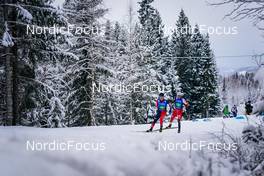 04.12.2021, Lillehammer, Norway (NOR): Ryota Yamamoto (JPN), Martin Fritz (AUT), (l-r)  - FIS world cup nordic combined men, team HS98/4x5km, Lillehammer (NOR). www.nordicfocus.com. © Thibaut/NordicFocus. Every downloaded picture is fee-liable.