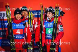 04.12.2021, Lillehammer, Norway (NOR): Sora Yachi (JPN), Akito Watabe (JPN), Ryota Yamamoto (JPN), (l-r) - FIS world cup nordic combined men, team HS98/4x5km, Lillehammer (NOR). www.nordicfocus.com. © Thibaut/NordicFocus. Every downloaded picture is fee-liable.
