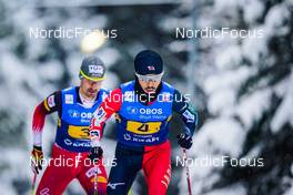 04.12.2021, Lillehammer, Norway (NOR): Lukas Klapfer (AUT), Yoshito Watabe (JPN), (l-r)  - FIS world cup nordic combined men, team HS98/4x5km, Lillehammer (NOR). www.nordicfocus.com. © Thibaut/NordicFocus. Every downloaded picture is fee-liable.