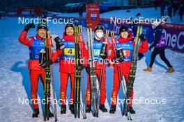 04.12.2021, Lillehammer, Norway (NOR): Akito Watabe (JPN), Yoshito Watabe (JPN), Ryota Yamamoto (JPN), Sora Yachi (JPN), (l-r) - FIS world cup nordic combined men, team HS98/4x5km, Lillehammer (NOR). www.nordicfocus.com. © Thibaut/NordicFocus. Every downloaded picture is fee-liable.