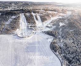 03.12.2021, Lillehammer, Norway (NOR): Aerial view of LillehammerÕs Ski Jumping Stadium   - FIS world cup nordic combined men, training, Lillehammer (NOR). www.nordicfocus.com. © Modica/NordicFocus. Every downloaded picture is fee-liable.