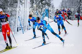 11.12.2021, Otepaeae, Estonia (EST): Martin Fritz (AUT), Antoine Gerard (FRA), Matteo Baud (FRA), Gael Blondeau (FRA), (l-r)  - FIS world cup nordic combined men, Mass Start HS97/10km, Otepaeae (EST). www.nordicfocus.com. © Volk/NordicFocus. Every downloaded picture is fee-liable.