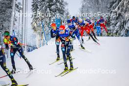 11.12.2021, Otepaeae, Estonia (EST): Terence Weber (GER), Eero Hirvonen (FIN), (l-r)  - FIS world cup nordic combined men, Mass Start HS97/10km, Otepaeae (EST). www.nordicfocus.com. © Volk/NordicFocus. Every downloaded picture is fee-liable.