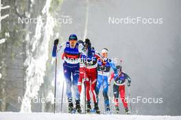 12.12.2021, Otepaeae, Estonia (EST): Ilkka Herola (FIN), Espen Bjoernstad (NOR), Simen Tiller (NOR), Hideaki Nagai (JPN), (l-r)  - FIS world cup nordic combined men, individual gundersen HS97/10km, Otepaeae (EST). www.nordicfocus.com. © Volk/NordicFocus. Every downloaded picture is fee-liable.