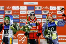 12.12.2021, Otepaeae, Estonia (EST): Fabian Riessle (GER), Jarl Magnus Riiber (NOR), Julian Schmid (GER), (l-r) - FIS world cup nordic combined men, individual gundersen HS97/10km, Otepaeae (EST). www.nordicfocus.com. © Volk/NordicFocus. Every downloaded picture is fee-liable.