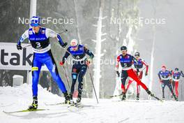 12.12.2021, Otepaeae, Estonia (EST): Kristjan Ilves (EST), Vinzenz Geiger (GER), Yoshito Watabe (JPN), (l-r)  - FIS world cup nordic combined men, individual gundersen HS97/10km, Otepaeae (EST). www.nordicfocus.com. © Volk/NordicFocus. Every downloaded picture is fee-liable.