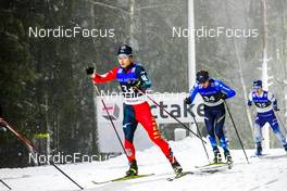 12.12.2021, Otepaeae, Estonia (EST): Kodai Kimura (JPN), Dmytro Mazurchuk (UKR), Otto Niittykoski (FIN), (l-r)  - FIS world cup nordic combined men, individual gundersen HS97/10km, Otepaeae (EST). www.nordicfocus.com. © Volk/NordicFocus. Every downloaded picture is fee-liable.