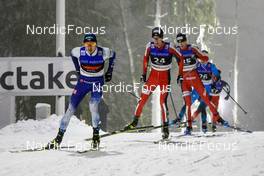 12.12.2021, Otepaeae, Estonia (EST): Ilkka Herola (FIN), Espen Bjoernstad (NOR), Simen Tiller (NOR), (l-r)  - FIS world cup nordic combined men, individual gundersen HS97/10km, Otepaeae (EST). www.nordicfocus.com. © Volk/NordicFocus. Every downloaded picture is fee-liable.