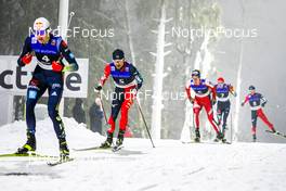 12.12.2021, Otepaeae, Estonia (EST): Vinzenz Geiger (GER), Yoshito Watabe (JPN), Espen Andersen (NOR), Terence Weber (GER), Ryota Yamamoto (JPN), (l-r)  - FIS world cup nordic combined men, individual gundersen HS97/10km, Otepaeae (EST). www.nordicfocus.com. © Volk/NordicFocus. Every downloaded picture is fee-liable.