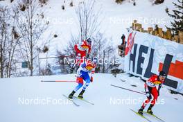 18.12.2021, Ramsau, Austria (AUT): Jens Luraas Oftebro (NOR), Tomas Portyk (CZE), Yoshito Watabe (JPN), (l-r)  - FIS world cup nordic combined men, individual gundersen HS98/10km, Ramsau (AUT). www.nordicfocus.com. © Volk/NordicFocus. Every downloaded picture is fee-liable.