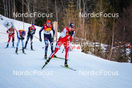 18.12.2021, Ramsau, Austria (AUT): Johannes Rydzek (GER), Joergen Graabak (NOR), (l-r)  - FIS world cup nordic combined men, individual gundersen HS98/10km, Ramsau (AUT). www.nordicfocus.com. © Volk/NordicFocus. Every downloaded picture is fee-liable.