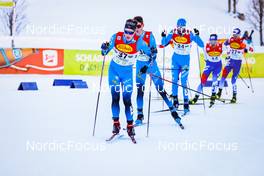 18.12.2021, Ramsau, Austria (AUT): Gael Blondeau (FRA), Matteo Baud (FRA), (l-r)  - FIS world cup nordic combined men, individual gundersen HS98/10km, Ramsau (AUT). www.nordicfocus.com. © Volk/NordicFocus. Every downloaded picture is fee-liable.