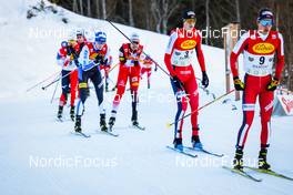 18.12.2021, Ramsau, Austria (AUT): Simen Tiller (NOR), Espen Andersen (NOR), (l-r)  - FIS world cup nordic combined men, individual gundersen HS98/10km, Ramsau (AUT). www.nordicfocus.com. © Volk/NordicFocus. Every downloaded picture is fee-liable.