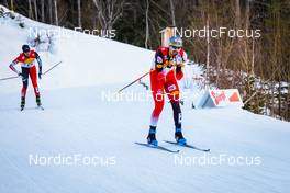 18.12.2021, Ramsau, Austria (AUT): Sora Yachi (JPN), Szczepan Kupczak (POL), (l-r)  - FIS world cup nordic combined men, individual gundersen HS98/10km, Ramsau (AUT). www.nordicfocus.com. © Volk/NordicFocus. Every downloaded picture is fee-liable.
