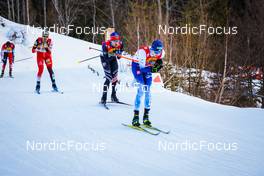 18.12.2021, Ramsau, Austria (AUT): Szczepan Kupczak (POL), Taylor Fletcher (USA), Samuel Costa (ITA), (l-r)  - FIS world cup nordic combined men, individual gundersen HS98/10km, Ramsau (AUT). www.nordicfocus.com. © Volk/NordicFocus. Every downloaded picture is fee-liable.