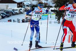 19.12.2021, Ramsau, Austria (AUT): Arttu Maekiaho (FIN), Espen Bjoernstad (NOR), (l-r)  - FIS world cup nordic combined men, individual gundersen HS98/10km, Ramsau (AUT). www.nordicfocus.com. © Volk/NordicFocus. Every downloaded picture is fee-liable.