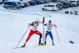 19.12.2021, Ramsau, Austria (AUT): Fabio Obermeyr (AUT), Jan Vytrval (CZE), (l-r)  - FIS world cup nordic combined men, individual gundersen HS98/10km, Ramsau (AUT). www.nordicfocus.com. © Volk/NordicFocus. Every downloaded picture is fee-liable.