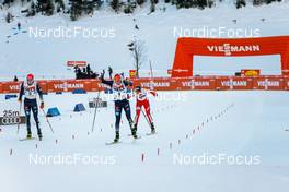 19.12.2021, Ramsau, Austria (AUT): Terence Weber (GER), Eric Frenzel (GER), Espen Andersen (NOR), (l-r)  - FIS world cup nordic combined men, individual gundersen HS98/10km, Ramsau (AUT). www.nordicfocus.com. © Volk/NordicFocus. Every downloaded picture is fee-liable.