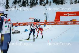 19.12.2021, Ramsau, Austria (AUT): Eric Frenzel (GER), Espen Andersen (NOR), (l-r)  - FIS world cup nordic combined men, individual gundersen HS98/10km, Ramsau (AUT). www.nordicfocus.com. © Volk/NordicFocus. Every downloaded picture is fee-liable.