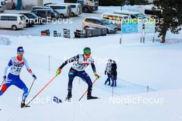 19.12.2021, Ramsau, Austria (AUT): Lukas Danek (CZE), Fabian Riessle (GER), (l-r)  - FIS world cup nordic combined men, individual gundersen HS98/10km, Ramsau (AUT). www.nordicfocus.com. © Volk/NordicFocus. Every downloaded picture is fee-liable.