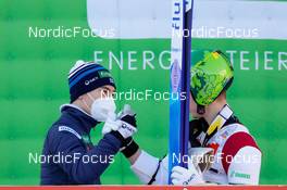 19.12.2021, Ramsau, Austria (AUT): Otto Niittykoski (FIN), Arttu Maekiaho (FIN), (l-r)  - FIS world cup nordic combined men, individual gundersen HS98/10km, Ramsau (AUT). www.nordicfocus.com. © Volk/NordicFocus. Every downloaded picture is fee-liable.