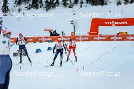 19.12.2021, Ramsau, Austria (AUT): Terence Weber (GER), Eric Frenzel (GER), Espen Andersen (NOR), (l-r)  - FIS world cup nordic combined men, individual gundersen HS98/10km, Ramsau (AUT). www.nordicfocus.com. © Volk/NordicFocus. Every downloaded picture is fee-liable.