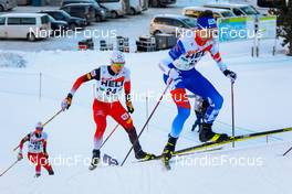 19.12.2021, Ramsau, Austria (AUT): Johannes Lamparter (AUT), Martin Fritz (AUT), Lukas Danek (CZE), (l-r)  - FIS world cup nordic combined men, individual gundersen HS98/10km, Ramsau (AUT). www.nordicfocus.com. © Volk/NordicFocus. Every downloaded picture is fee-liable.