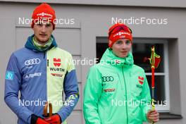 30.10.2021, Oberhof, Germany (GER): Jan Andersen (GER), Nick Schoenfeld (GER) (l-r)  - German Championships Nordic Combined, individual gundersen HS140/10km men, Oberhof (GER). www.nordicfocus.com. © Volk/NordicFocus. Every downloaded picture is fee-liable.