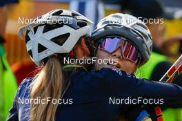 31.10.2021, Oberhof, Germany (GER): Jenny Nowak (GER), Cindy Haasch (GER) (l-r)  - German Championships Nordic Combined, individual gundersen HS100/5km women, Oberhof (GER). www.nordicfocus.com. © Volk/NordicFocus. Every downloaded picture is fee-liable.