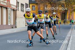 31.10.2021, Oberhof, Germany (GER): Antoine Gerard (FRA), Jakob Lange (GER) (l-r)  - German Championships Nordic Combined, team HS140/5km men, Oberhof (GER). www.nordicfocus.com. © Volk/NordicFocus. Every downloaded picture is fee-liable.