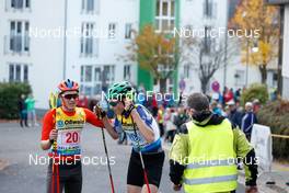 31.10.2021, Oberhof, Germany (GER): Beat Wiedermann (GER), Alois Wegmann (GER), (l-r)  - German Championships Nordic Combined, team HS140/5km men, Oberhof (GER). www.nordicfocus.com. © Volk/NordicFocus. Every downloaded picture is fee-liable.