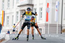 31.10.2021, Oberhof, Germany (GER): Terence Weber, Johannes Rydzek (l-r)  - German Championships Nordic Combined, team HS140/5km men, Oberhof (GER). www.nordicfocus.com. © Volk/NordicFocus. Every downloaded picture is fee-liable.