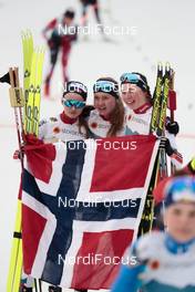 27.02.2021, Oberstdorf, Germany (GER): Gyda Westvold Hansen (NOR), Mari Leinan Lund (NOR), Marte Leinan Lund (NOR)  - FIS nordic world ski championships nordic combined women, individual gundersend HS106/5km, Oberstdorf (GER). www.nordicfocus.com. © Modica/NordicFocus. Every downloaded picture is fee-liable.