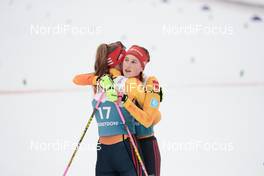 27.02.2021, Oberstdorf, Germany (GER): Jenny Nowak (GER), Maria Gerboth (GER), (l-r) - FIS nordic world ski championships nordic combined women, individual gundersend HS106/5km, Oberstdorf (GER). www.nordicfocus.com. © Modica/NordicFocus. Every downloaded picture is fee-liable.