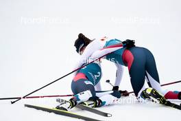27.02.2021, Oberstdorf, Germany (GER): Gyda Westvold Hansen (NOR), Mari Leinan Lund (NOR), (l-r) - FIS nordic world ski championships nordic combined women, individual gundersend HS106/5km, Oberstdorf (GER). www.nordicfocus.com. © Modica/NordicFocus. Every downloaded picture is fee-liable.