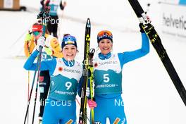 27.02.2021, Oberstdorf, Germany (GER): Daniela Dejori (ITA), Annika Sieff (ITA), (l-r) - FIS nordic world ski championships nordic combined women, individual gundersend HS106/5km, Oberstdorf (GER). www.nordicfocus.com. © Modica/NordicFocus. Every downloaded picture is fee-liable.