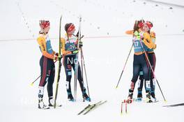 27.02.2021, Oberstdorf, Germany (GER): Svenja Wuerth (GER), Cindy Haasch (GER), Jenny Nowak (GER), Maria Gerboth (GER), (l-r) - FIS nordic world ski championships nordic combined women, individual gundersend HS106/5km, Oberstdorf (GER). www.nordicfocus.com. © Modica/NordicFocus. Every downloaded picture is fee-liable.