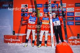 04.12.2021, Lillehammer, Norway (NOR): Mari Leinan Lund (NOR), Gyda Westvold Hansen (NOR), Lisa Hirner (AUT), (l-r)  - FIS world cup nordic combined women, individual gundersen HS98/5km, Lillehammer (NOR). www.nordicfocus.com. © Thibaut/NordicFocus. Every downloaded picture is fee-liable.