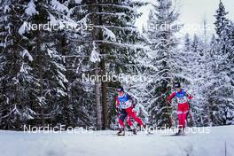 04.12.2021, Lillehammer, Norway (NOR): Ami Sawaya (JPN), Thea Oeihaugen (NOR), (l-r)  - FIS world cup nordic combined women, individual gundersen HS98/5km, Lillehammer (NOR). www.nordicfocus.com. © Thibaut/NordicFocus. Every downloaded picture is fee-liable.
