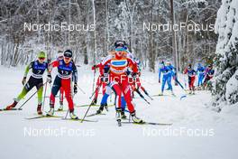 11.12.2021, Otepaeae, Estonia (EST): Ema Volavsek (SLO), Anju Nakamura (JPN), Gyda Westvold Hansen (NOR), (l-r)  - FIS world cup nordic combined women, Mass Start HS97/5km, Otepaeae (EST). www.nordicfocus.com. © Volk/NordicFocus. Every downloaded picture is fee-liable.