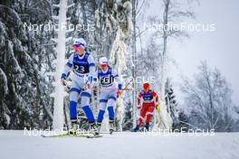 11.12.2021, Otepaeae, Estonia (EST): Alexandra Glazunova (RUS), Chulpan Valieva (RUS), Stefaniya Nadymova (RUS), (l-r)  - FIS world cup nordic combined women, Mass Start HS97/5km, Otepaeae (EST). www.nordicfocus.com. © Volk/NordicFocus. Every downloaded picture is fee-liable.