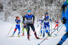 11.12.2021, Otepaeae, Estonia (EST): Tereza Koldovska (CZE), Annika Malacinski (USA), Annamaija Oinas (FIN), (l-r)  - FIS world cup nordic combined women, Mass Start HS97/5km, Otepaeae (EST). www.nordicfocus.com. © Volk/NordicFocus. Every downloaded picture is fee-liable.