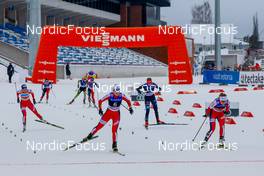 11.12.2021, Otepaeae, Estonia (EST): Ida Marie Hagen (NOR), Gyda Westvold Hansen (NOR), Cindy Haasch (GER), Mari Leinan Lund (NOR), (l-r)  - FIS world cup nordic combined women, mass start HS97/5km, Otepaeae (EST). www.nordicfocus.com. © Volk/NordicFocus. Every downloaded picture is fee-liable.