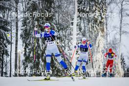 11.12.2021, Otepaeae, Estonia (EST): Alexandra Glazunova (RUS), Chulpan Valieva (RUS), Stefaniya Nadymova (RUS), (l-r)  - FIS world cup nordic combined women, Mass Start HS97/5km, Otepaeae (EST). www.nordicfocus.com. © Volk/NordicFocus. Every downloaded picture is fee-liable.
