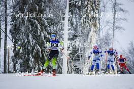 11.12.2021, Otepaeae, Estonia (EST): Silva Verbic (SLO), Alexandra Glazunova (RUS), Chulpan Valieva (RUS), Stefaniya Nadymova (RUS), (l-r)  - FIS world cup nordic combined women, Mass Start HS97/5km, Otepaeae (EST). www.nordicfocus.com. © Volk/NordicFocus. Every downloaded picture is fee-liable.