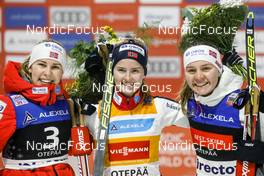 12.12.2021, Otepaeae, Estonia (EST): Ida Marie Hagen (NOR), Gyda Westvold Hansen (NOR), Marte Leinan Lund (NOR), (l-r) - FIS world cup nordic combined women, individual gundersen HS97/5km, Otepaeae (EST). www.nordicfocus.com. © Volk/NordicFocus. Every downloaded picture is fee-liable.
