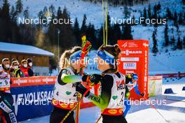 17.12.2021, Ramsau, Austria (AUT): Silva Verbic (SLO), Ema Volavsek (SLO), (l-r)  - FIS world cup nordic combined women, individual gundersen HS97/5km, Ramsau (AUT). www.nordicfocus.com. © Volk/NordicFocus. Every downloaded picture is fee-liable.