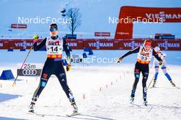 17.12.2021, Ramsau, Austria (AUT): Svenja Würth (GER), Maria Gerboth (GER), (l-r)  - FIS world cup nordic combined women, individual gundersen HS97/5km, Ramsau (AUT). www.nordicfocus.com. © Volk/NordicFocus. Every downloaded picture is fee-liable.