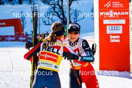 17.12.2021, Ramsau, Austria (AUT): Gyda Westvold Hansen (NOR), Yuna Kasai (JPN), (l-r)  - FIS world cup nordic combined women, individual gundersen HS97/5km, Ramsau (AUT). www.nordicfocus.com. © Volk/NordicFocus. Every downloaded picture is fee-liable.